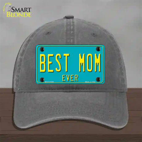 Best Mom Ever Novelty License Plate Hat Unconstructed Cotton / Charcoal