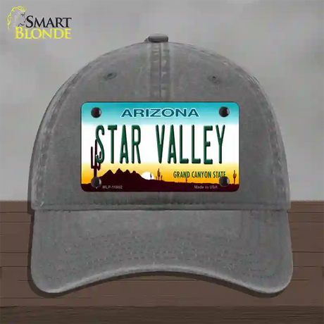 Star Valley Arizona Novelty License Plate Hat Unconstructed Cotton / Charcoal