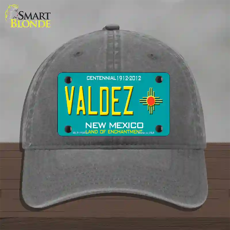 Valdez New Mexico Novelty License Plate Hat Unconstructed Cotton / Charcoal