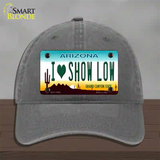 I Love Show Low Arizona Novelty License Plate Hat Unconstructed Cotton / Charcoal