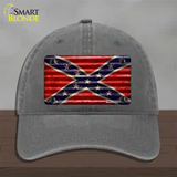 Confederate Flag Corrugated Novelty License Plate Hat Unconstructed Cotton / Charcoal