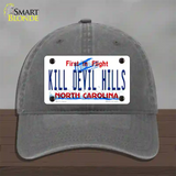 Kill Devil Hills North Carolina Novelty License Plate Hat Unconstructed Cotton / Charcoal