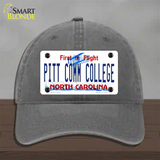 Pitt Comm College North Carolina Novelty License Plate Hat Unconstructed Cotton / Charcoal