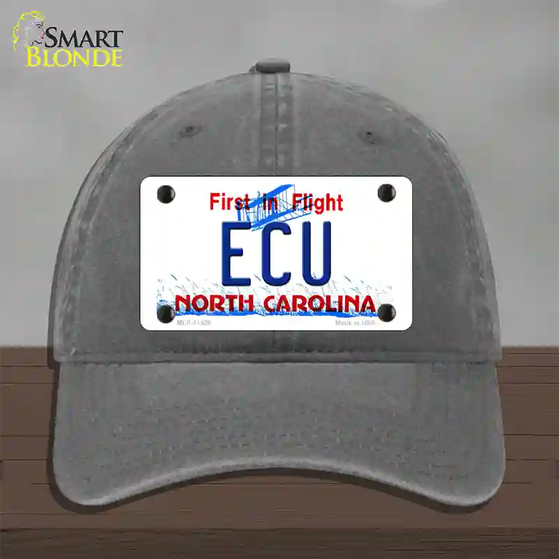 ECU North Carolina Novelty License Plate Hat Unconstructed Cotton / Charcoal