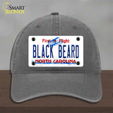 Black Beard North Carolina Novelty License Plate Hat Unconstructed Cotton / Charcoal