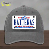 Hatteras North Carolina Novelty License Plate Hat Unconstructed Cotton / Charcoal