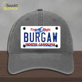 Burgaw North Carolina Novelty License Plate Hat Unconstructed Cotton / Charcoal