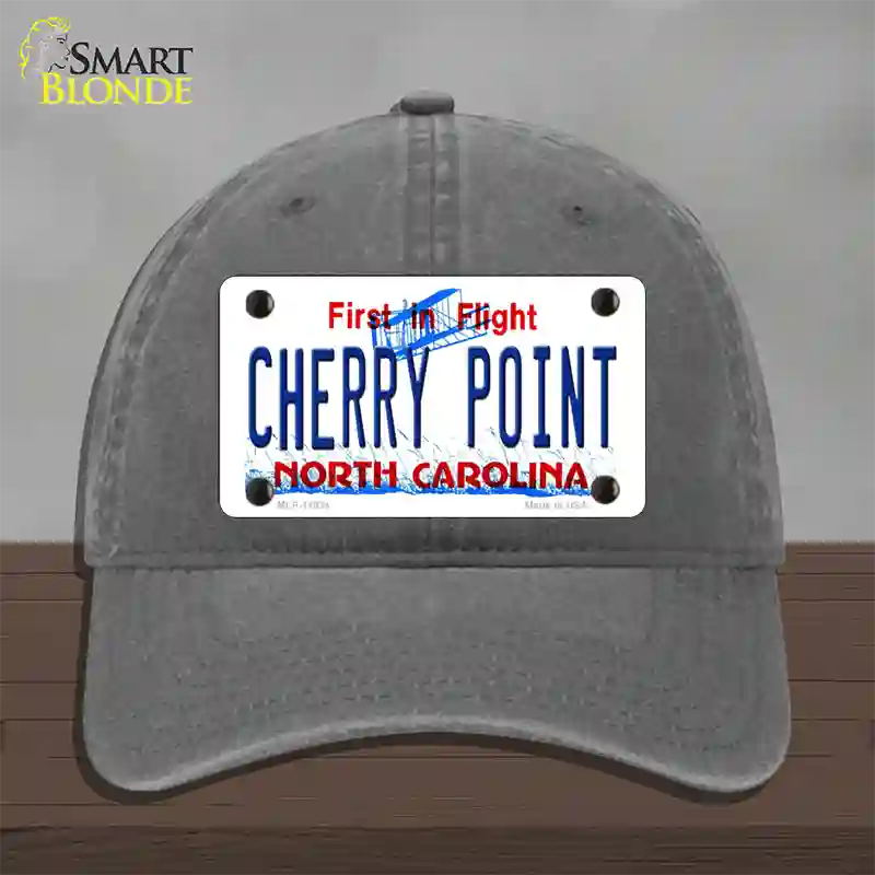 Cherry Point North Carolina Novelty License Plate Hat Unconstructed Cotton / Charcoal