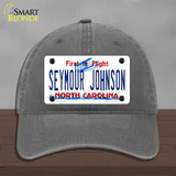 Seymour Johnson North Carolina Novelty License Plate Hat Unconstructed Cotton / Charcoal