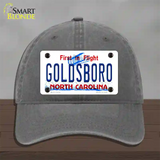 Goldsboro North Carolina Novelty License Plate Hat Unconstructed Cotton / Charcoal