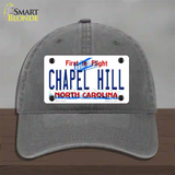 Chapel Hill North Carolina Novelty License Plate Hat Unconstructed Cotton / Charcoal