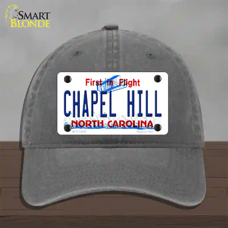 Chapel Hill North Carolina Novelty License Plate Hat Unconstructed Cotton / Charcoal