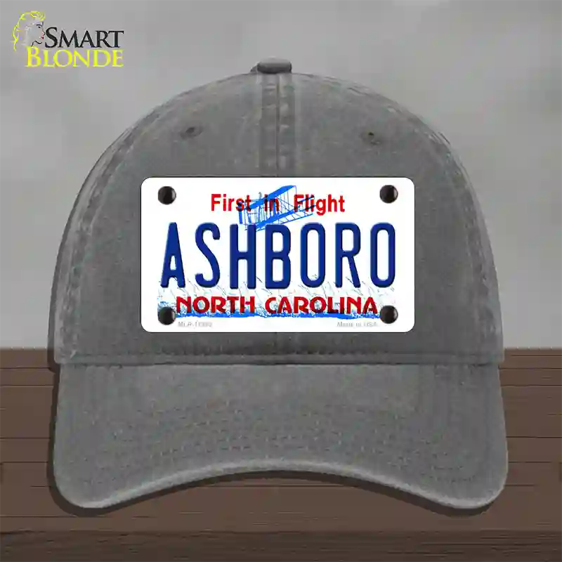 Ashboro North Carolina Novelty License Plate Hat Unconstructed Cotton / Charcoal