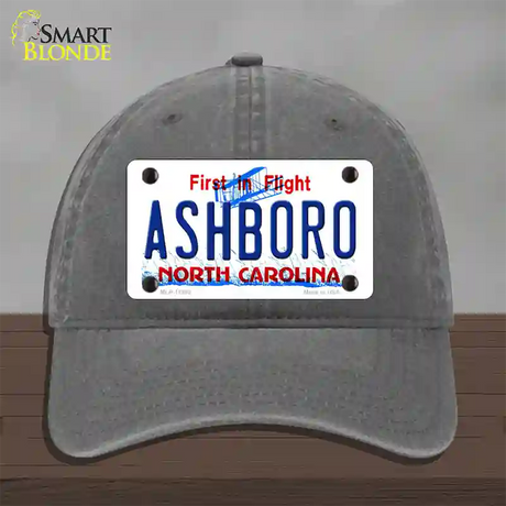 Ashboro North Carolina Novelty License Plate Hat Unconstructed Cotton / Charcoal