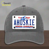 Ahoskie North Carolina Novelty License Plate Hat Unconstructed Cotton / Charcoal