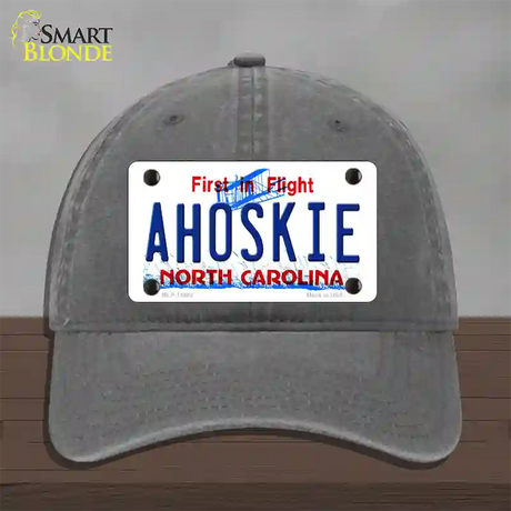 Ahoskie North Carolina Novelty License Plate Hat Unconstructed Cotton / Charcoal