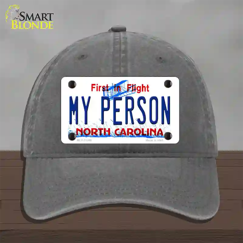 My Person North Carolina Novelty License Plate Hat Unconstructed Cotton / Charcoal