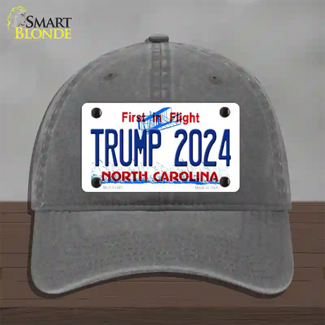 Trump 2024 North Carolina Novelty License Plate Hat Unconstructed Cotton / Charcoal