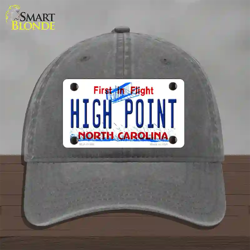 High Point North Carolina Novelty License Plate Hat Unconstructed Cotton / Charcoal