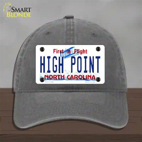 High Point North Carolina Novelty License Plate Hat Unconstructed Cotton / Charcoal