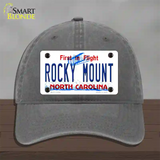 Rocky Mount North Carolina Novelty License Plate Hat Unconstructed Cotton / Charcoal