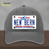 New Bern North Carolina Novelty License Plate Hat Unconstructed Cotton / Charcoal