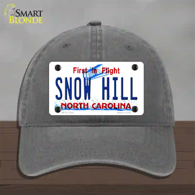 Snow Hill North Carolina Novelty License Plate Hat Unconstructed Cotton / Charcoal