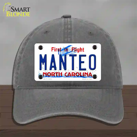 Manteo North Carolina Novelty License Plate Hat Unconstructed Cotton / Charcoal