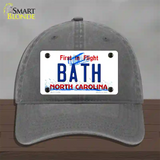 Bath North Carolina Novelty License Plate Hat Unconstructed Cotton / Charcoal