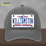 Williamston North Carolina Novelty License Plate Hat Unconstructed Cotton / Charcoal