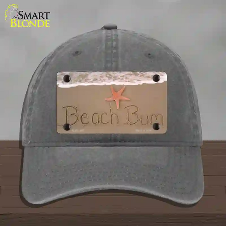 Beach Bum Novelty License Plate Hat Unconstructed Cotton / Charcoal