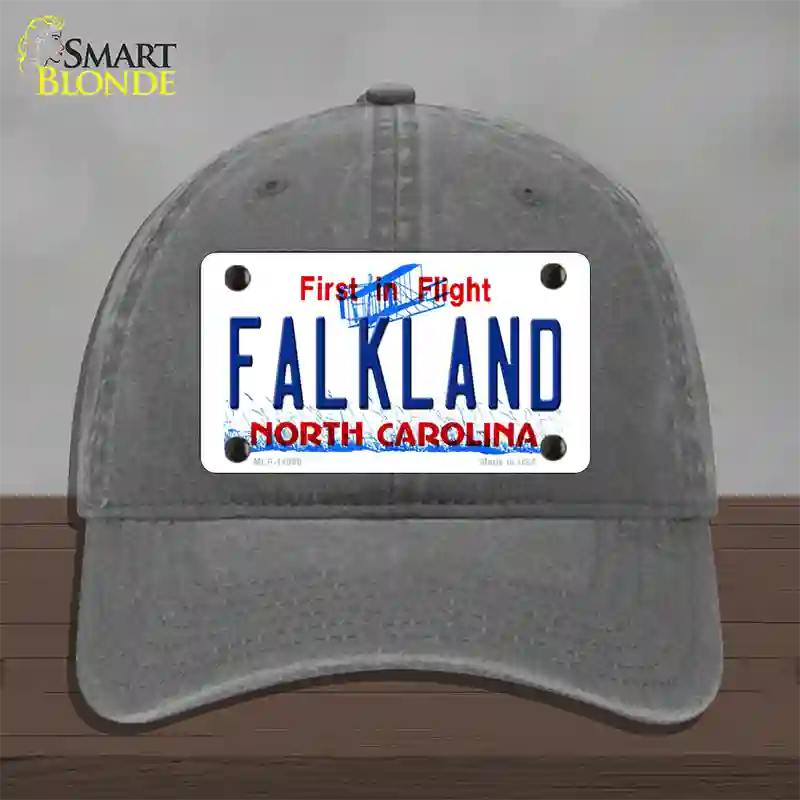 Falkland North Carolina Novelty License Plate Hat Unconstructed Cotton / Charcoal