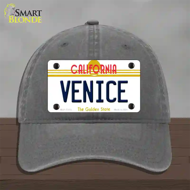 Venice California Novelty License Plate Hat Unconstructed Cotton / Charcoal