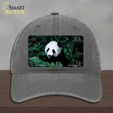 Panda Bear Novelty License Plate Hat Unconstructed Cotton / Charcoal