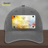 Lives In Heaven Novelty License Plate Hat Unconstructed Cotton / Charcoal