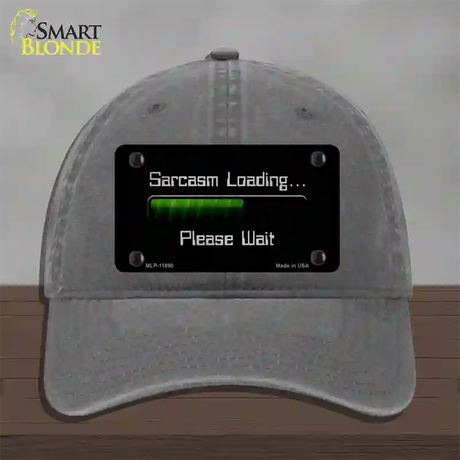 Sarcasm Loading Novelty License Plate Hat Unconstructed Cotton / Charcoal