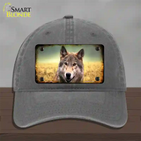 Wolf Novelty License Plate Hat Unconstructed Cotton / Charcoal