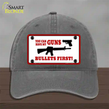 Bullets First Novelty License Plate Hat Unconstructed Cotton / Charcoal