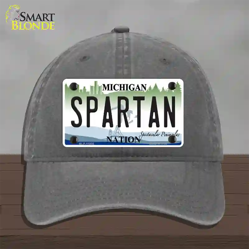 Michigan Spartan Novelty License Plate Hat Unconstructed Cotton / Charcoal