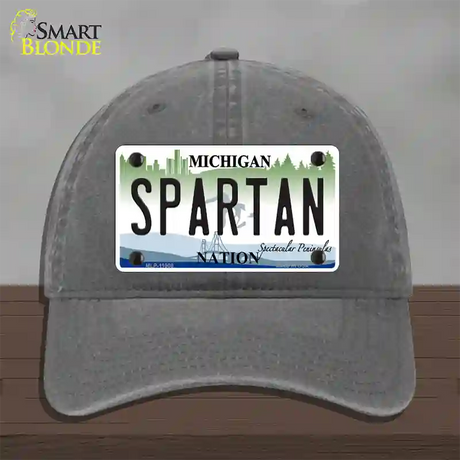 Michigan Spartan Novelty License Plate Hat Unconstructed Cotton / Charcoal