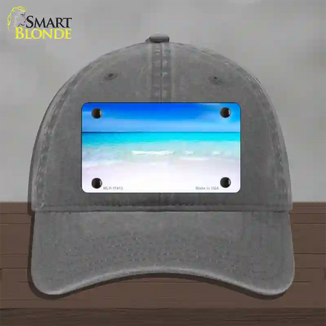 Beach Scene Novelty License Plate Hat Unconstructed Cotton / Charcoal