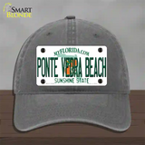 Florida Ponte Vedra Beach Novelty License Plate Hat Unconstructed Cotton / Charcoal