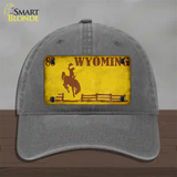 Wyoming Yellow Rusty Novelty License Plate Hat Unconstructed Cotton / Charcoal