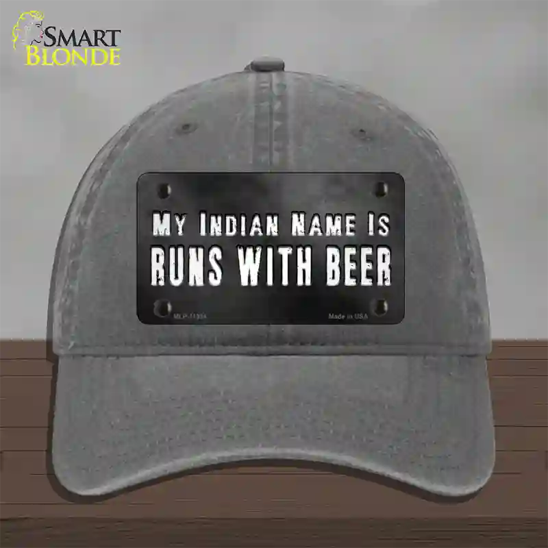 My Indian Name Novelty License Plate Hat Unconstructed Cotton / Charcoal