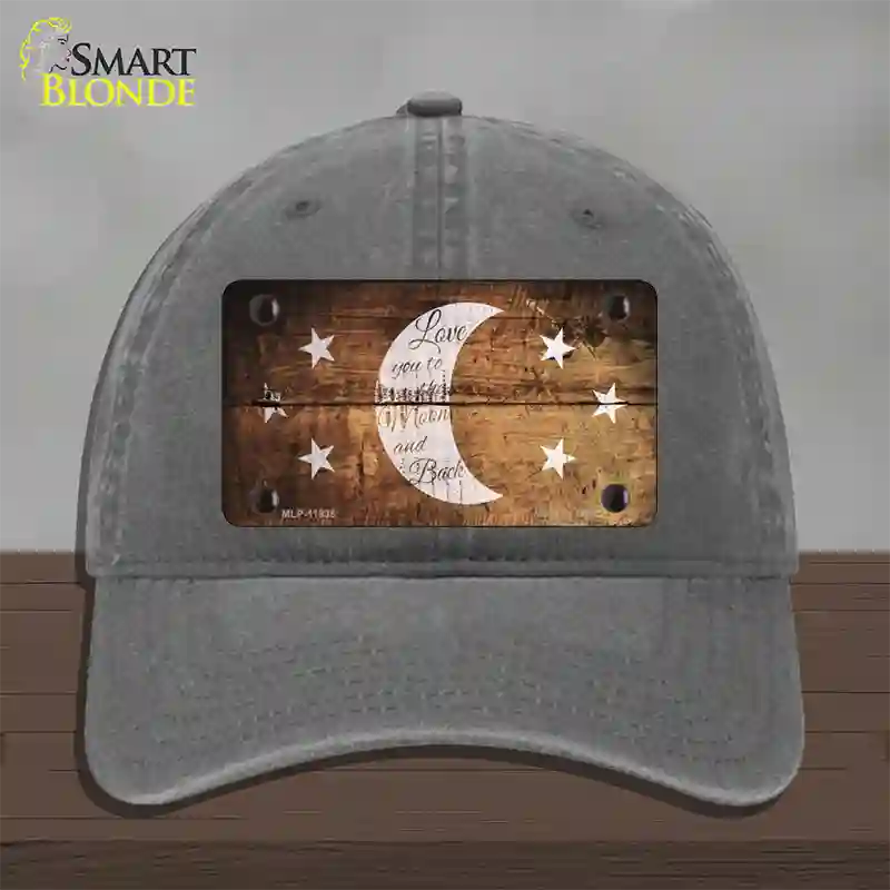 The Moon and Back Novelty License Plate Hat Unconstructed Cotton / Charcoal