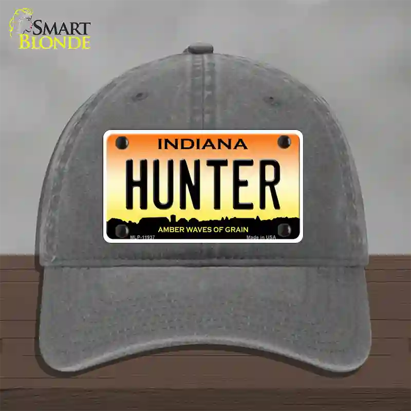 Hunter Indiana Novelty License Plate Hat Unconstructed Cotton / Charcoal