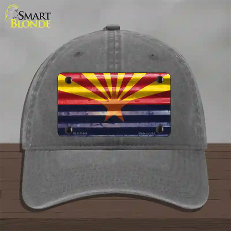 Arizona Corrugated Flag Novelty License Plate Hat Unconstructed Cotton / Charcoal