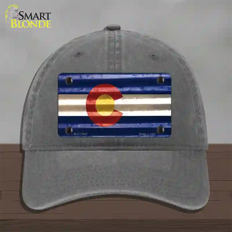 Colorado Corrugated Flag Novelty License Plate Hat Unconstructed Cotton / Charcoal