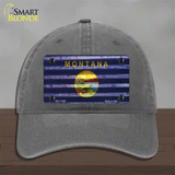 Montana Corrugated Flag Novelty License Plate Hat Unconstructed Cotton / Charcoal