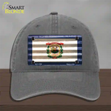 West Virginia Corrugated Flag Novelty License Plate Hat Unconstructed Cotton / Charcoal